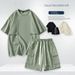 Men's Clothing Summer New Short Sleeved Fashion Suit Loose Casual Versatile Casual Trend Round Neck Suit_viptrois.com