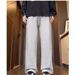 Men's Relaxed Fit Stripe Pants – Straight-Leg Drop Cuff Design For Casual & Street Style (White Grey/Grey/Black) – Polyester Wrinkle-Free Comfort_viptrois.com