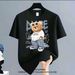 【DORAE】Unisex Oversized T-shirt (100% Cotton) Off-White ("Hip Hop Teddy Bear" Print & Trendy Street Casual Design) – Casual Style For Everyday Casual_viptrois.com