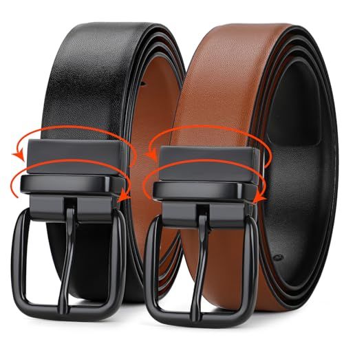 Leather Men's Casual Golf Business And Formal Ocns For Men Trousers One Belt Reversible Two Colours_viptrois.com