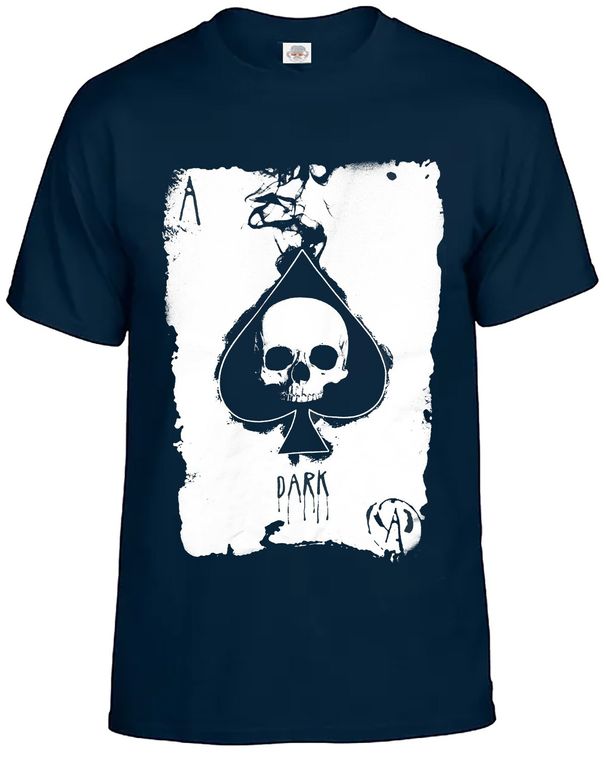 ACE OF SPADES 100% Cotton T-shirt Mens Tees Top Card Rock Goth Punk Metal Biker Gothic Poker Cards Tshirt_viptrois.com