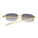 Fashionable Square Sunglasses Men's And Women's Retro Gold Frameless Hip-hop Tone Glasses_viptrois.com