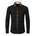 Men's Fashionable Solid Color Patchwork, Contrasting Color, Casual Long Sleeved Shirt, Men's Shirt_viptrois.com