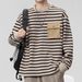 Japanese Retro Simple Striped Loose Casual Versatile Long Sleeve Spring Autumn Niche Design Sweatshirt For Men_viptrois.com