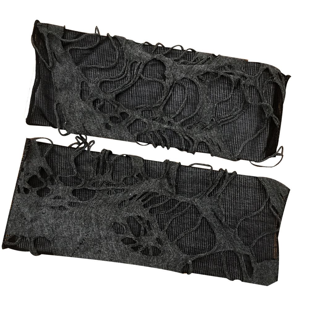 Halloween Beggar Black Ripped Punk Dark Cosplay Costume Accessories Gloves_viptrois.com