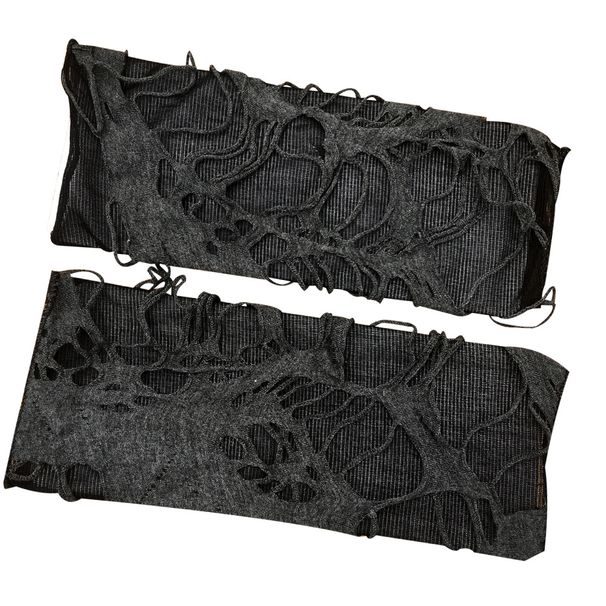 Halloween Beggar Black Ripped Punk Dark Cosplay Costume Accessories Gloves_viptrois.com