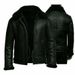 Men's Shearling-Lined Leather Coat With Wide Lapel - Premium Winter Overcoat, Luxurious Fur Outerwear_viptrois.com
