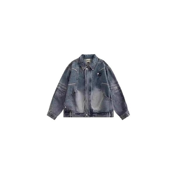 American For Men In Spring Autumn, With A And Stylish Design. High Street Trendy Brand Workwear Denim Jacket_viptrois.com