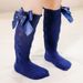 Kid's Clothing Copyright Applied For Spring And Autumn Double Bow Princess Baby Mid Tube Socks 0 To 3 Years Old Lolita Dress Socks_viptrois.com