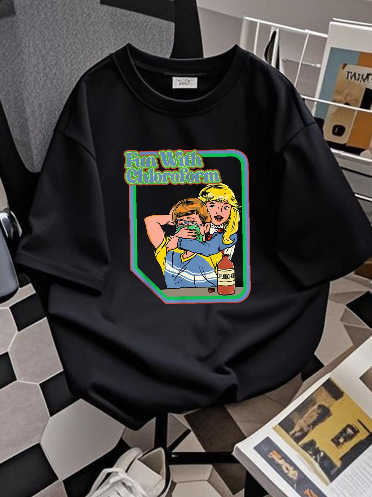 NEW LIMITED Fun With Chloroform Funny Dark Humor Shirt Funny Adult Humor T-Shirt Designer Clothes Versatile Homme Fashion Soft Comfortable_viptrois.com
