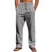 Men's Clothing Spring And Autumn Season Breathable Cotton And Linen Loose Casual Sports Pants_viptrois.com