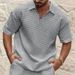 Men's Clothing New Polo Shirt Men's Casual Comfortable Jacquard Small Square Solid Color Lapel Sports Short Sleeve_viptrois.com