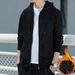 Men's Clothing Fleece Hooded Zip-Up Sweatshirt - Casual Loose Fit Pullover With Side Pockets, Fall Winter Warm Fleece Lining, Streetwear Fashion_viptrois.com