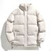 Winter Stand-up Collar Cotton-padded Jackets For Men, Thick And Warm Bread Jackets, Loose And Large-sized Couple Solid-colored Cotton-padded Jackets_viptrois.com