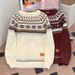 Unisex Fair Isle Knit Sweater - Winter Warm Crew Neck Pullover, Stylish & Cozy American Design For Men & Women_viptrois.com