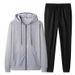 Men's Fleece-Lined Winter Set | Hooded Sweatshirt & Joggers | Thermal Polyester | Streetwear Essentials (Red/Gray/Black)_viptrois.com