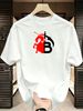 3 Pack Men's Oversized T-Shirts, 100% Cotton Crew Neck Casual Tees, Relaxed Fit Minimal Red-Black Knight Horse & Letter Print Design, Black White Grey_viptrois.com