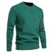 Loom European And American Style Autumn Winter Pullover Cotton Cross-Border New Solid Color Knitted Sweater Men's Round Neck_viptrois.com