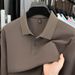 Cross-border 100% Cotton Spring And Autumn New Long Sleeve Men's Polo Shirt Breathable Solid Color Turn-down Collar_viptrois.com