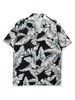 Men's Clothing Trendy Brand Niche Handsome Personality Short Sleeved Printed Shirt Men's Beach Couple Loose Retro Shirt Women_viptrois.com