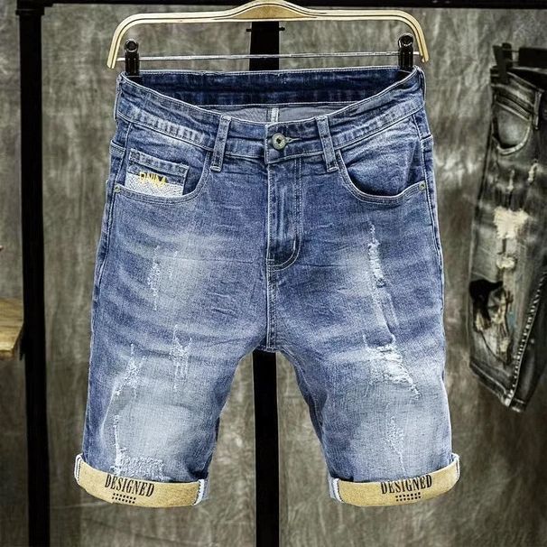 Men's Denim Loose Five-Point Shorts 2025 Spring Trend New Mid-Waist Fashion Washed Youth Street Style_viptrois.com