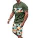 Men's Clothing Summer New Short Sleeved Shorts Seaside Leisure 3D Small Coconut Tree Print Beach Suit_viptrois.com
