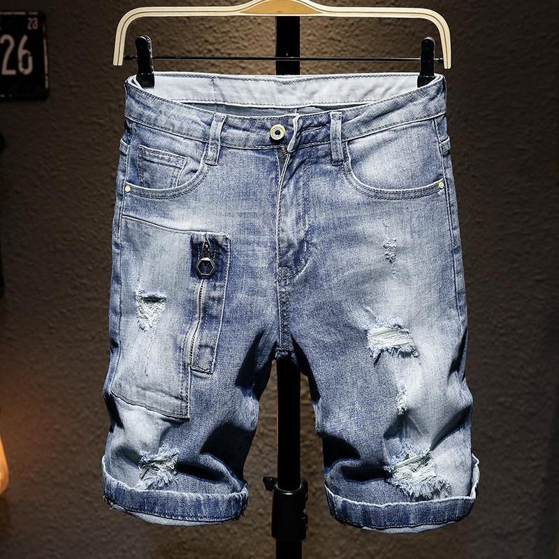 Men's Clothing Jeans Fast Hand Celebrity Social Spirit Young Man Pants Shorts_viptrois.com