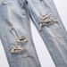 Men's Clothing Retro High Street Fashion Brand Ripped Jeans Straight Slim Fit Casual Trousers_viptrois.com