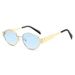 Elliptical Small Round Metallic Fashion Sunglasses For Men And Women_viptrois.com