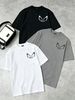 100% Cotton Men's 3-Pack T-shirts Minimalist Cat Ear Graphic With Rendi Text Print Crew Neck Short Sleeve Casual Tops In Black White Gray_viptrois.com