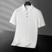 Men's Clothing Knitted Short Sleeved Thin Men's Large Size Breathable Mesh Men's Business Shirt Lapel Men_viptrois.com