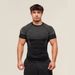 Men's Clothing Men's Short Sleeve GYM Sports Fitness Running Training Suit Stretch Fashion Printed Round Neck T Shirt_viptrois.com
