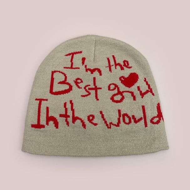 Unisex Knit Beanie With Letter Jacquard - Trendy Streetwear Winter Hat For Men & Women - Soft Acrylic Stretchy Skull Cap (Black, Grey, Blue, Red)_viptrois.com