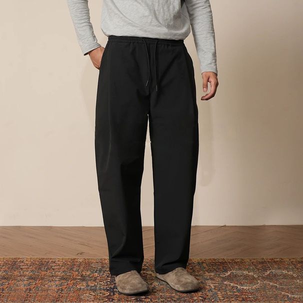 Autumn Winter New Men's Stretch Simple Thickened Dress Casual Long Trendy Fashion Comfortable Versatile Wide-Leg Pants_viptrois.com