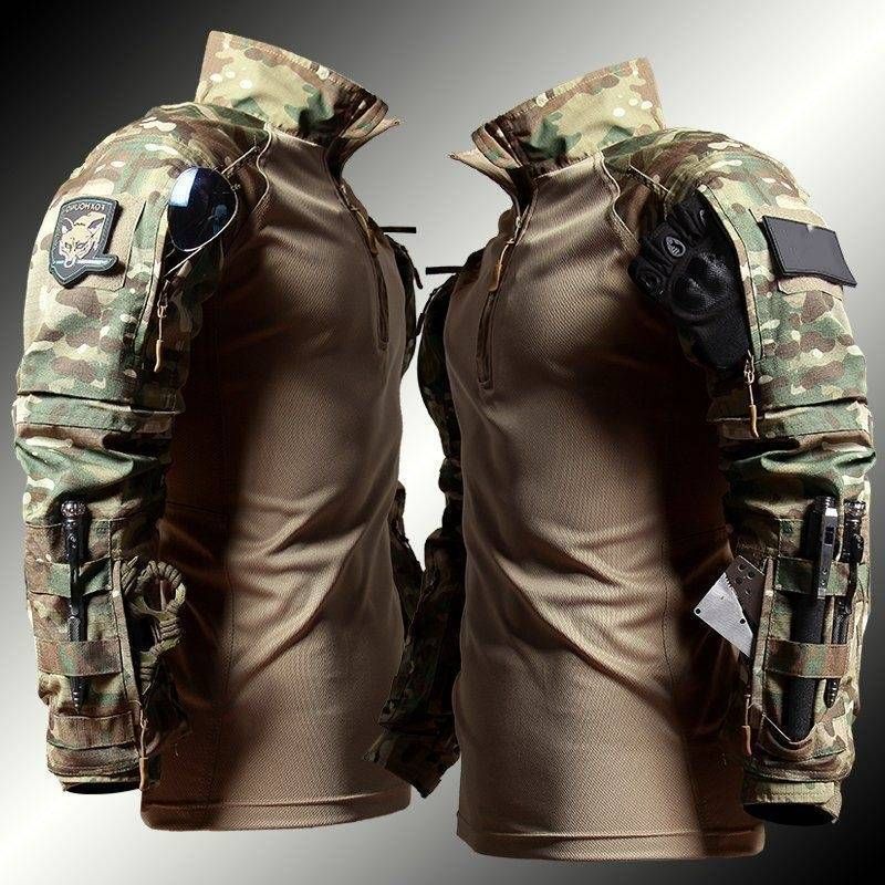 New Frog Suit, Tactical Top, T-shirt, Long-sleeved Camouflage Suit, CS Motorcycle Man, Dark Night Army Fan Set, Instructor Assault_viptrois.com