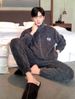 Autumn And Winter Pajamas For Men, Thickened With Coral Fleece For Warmth, Flannel For Teenagers, New Fashionable Home Clothes_viptrois.com
