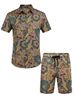 2026 New Men's Beachwear Set For Summer - 2-piece Floral Shirt And Shorts_viptrois.com