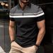 3D Print Colorful Stripes Polo Shirt For Men Color Block Pattern T-Shirts Summer Loose Street Lapel Top Button Short Sleeve Tees_viptrois.com