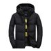 Men’s Short Puffer Jacket – 550FP White Duck Down, Lightweight Hooded Coat For Streetwear & Daily Commute (Black/Grey/Red, M-4XL,)_viptrois.com