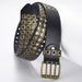 New style square, bead, willow, nail, three exhaust eyes, punk PU belt, unisex personalized and trendy pants belt_viptrois.com