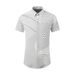 Men's Slim-Fit Short-Sleeve Shirt – Textured Stripe Print, 100% Premium Cotton (Casual & Smart-Casual Versatility)_viptrois.com