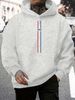 Men's Autumn And Winter Casual Fashionable Loose Hooded Sweatshirt Paris Letter Pattern Printed Warm Long Sleeved Pullover_viptrois.com