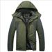 Men's Thermal Fleece-Lined Waterproof Windproof Ski Jacket For Outdoor Hiking Camping Winter Sports (Black/Red/Army Green/Navy Blue)_viptrois.com