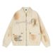 American Style Puppy Print Turn-Down Collar Jacket For Men And Women 2025 Autumn New Loose Zipper Top_viptrois.com