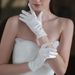 Unisex Wedding gloves White simple lace lace short bridal wedding dress dinner gloves_viptrois.com