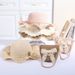 :Fashion Girls Straw Tourism Flower Children Sun Hat And Bag Set Baby Outdoor Wide Brim Bucket Hats For Kid_viptrois.com
