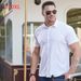 Men's Clothing Plus Size Fat Guy Summer Thin Short Sleeved Shirt Fat Brother Business Casual Loose Slightly Elastic Solid Color Professional Shirt_viptrois.com