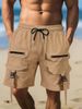 Summer Men's Wear, Ins Workwear, Multi-pocket Casual Five-inch Straight Shorts, Drawstring Workwear Pants_viptrois.com