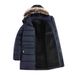 Men's Longline Hooded Winter Coat - Detachable Fleece-Lined Jacket (Black/Navy, XS-XL)_viptrois.com