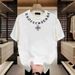 Men's Clothing Summer New Style All Match Handsome American Hong Kong Style Short Sleeved T Shirt Top Ins Half Sleeved Round Neck_viptrois.com